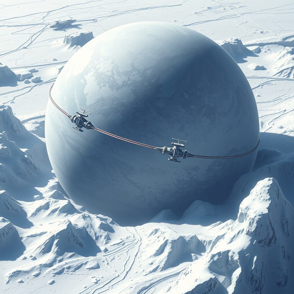 Futuristic Ice Planet in Deep Freezing Ice Age
