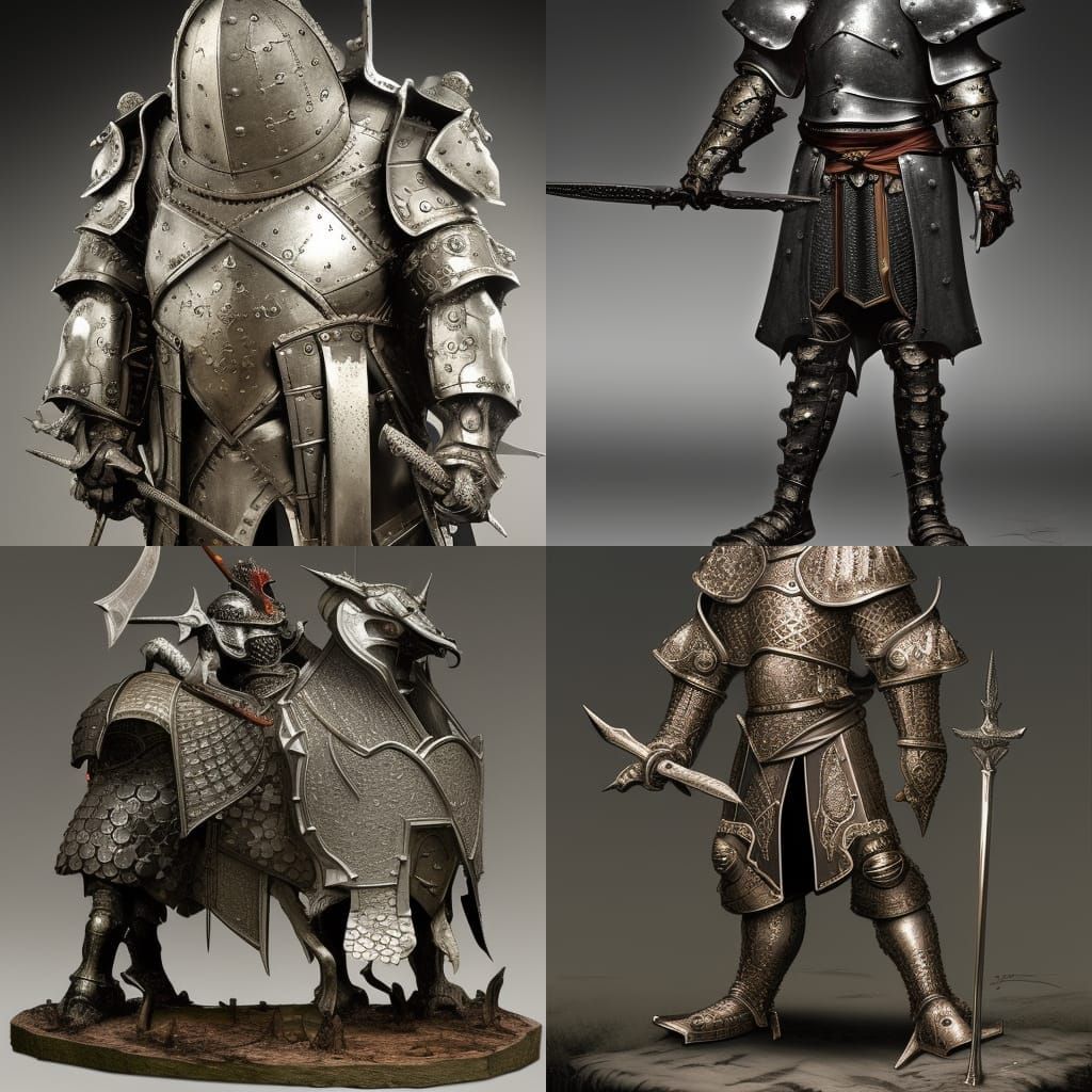 High Gothic Paladin in Ornate Medieval Armor
