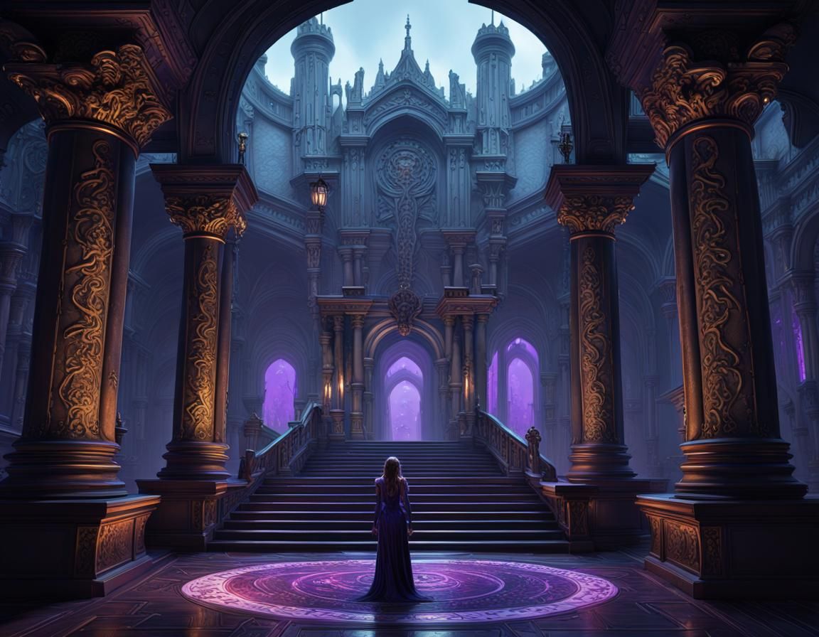 Dark Fantasy Skeleton on Blackhole, Detailed Art