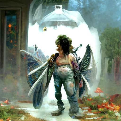 Ethereal Fairy in a Sinister Fantasy Landscape