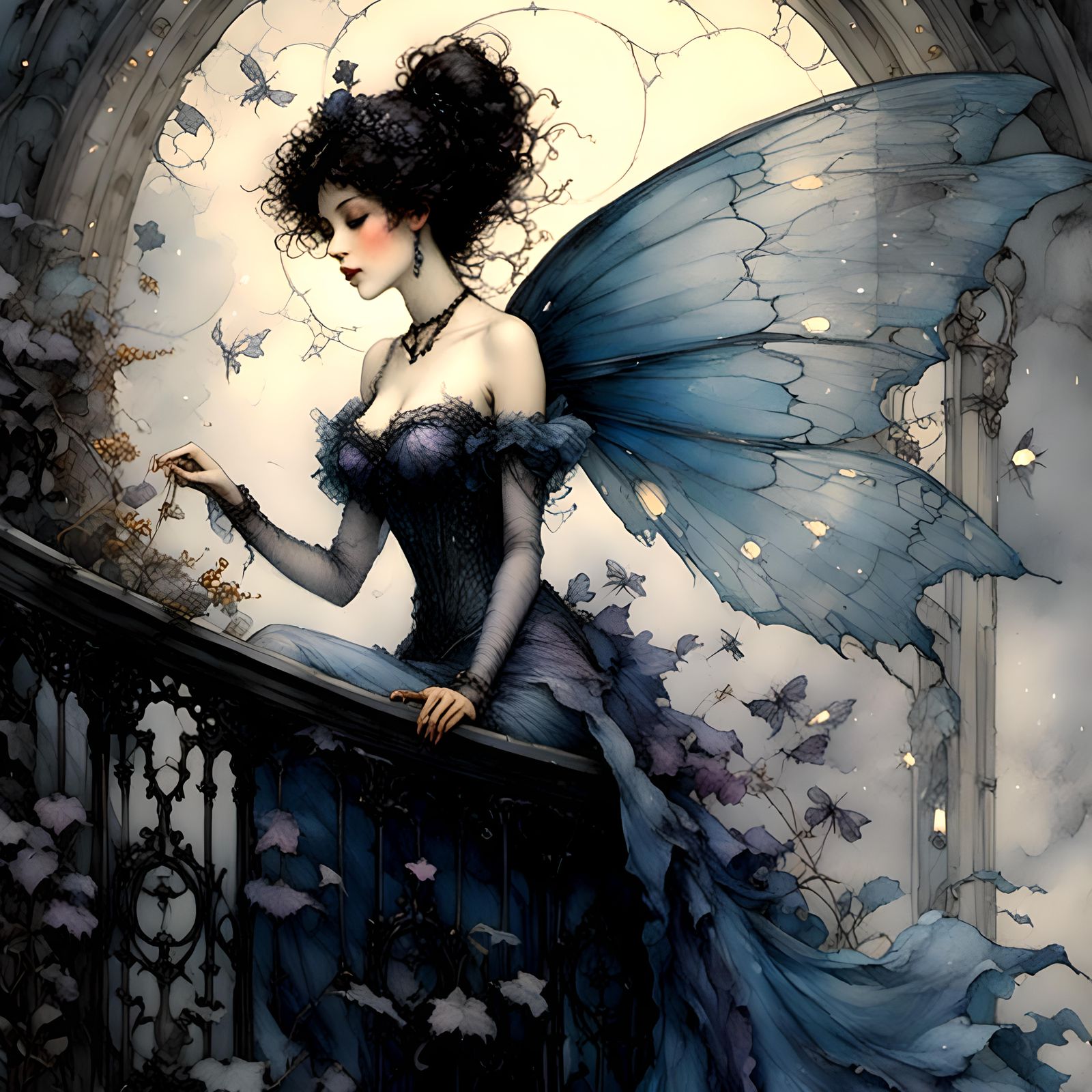 <lora:Victorian Fairies 1:0.5><lora:Black-woman GO-888:1.5>b...