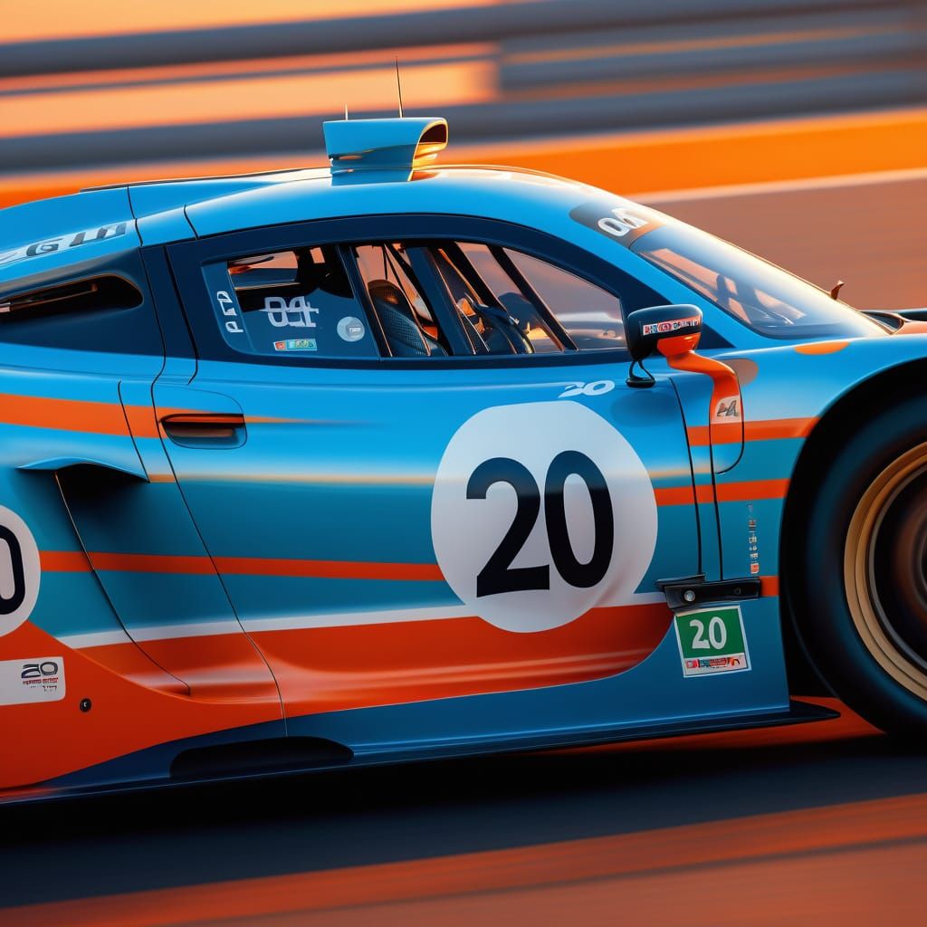 Gulf Racecar in Oil Painting Style