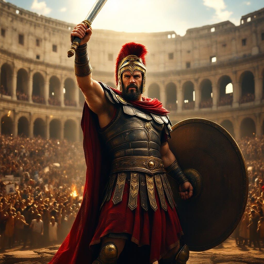 Gladiator Maximus Triumphs in Ancient Rome