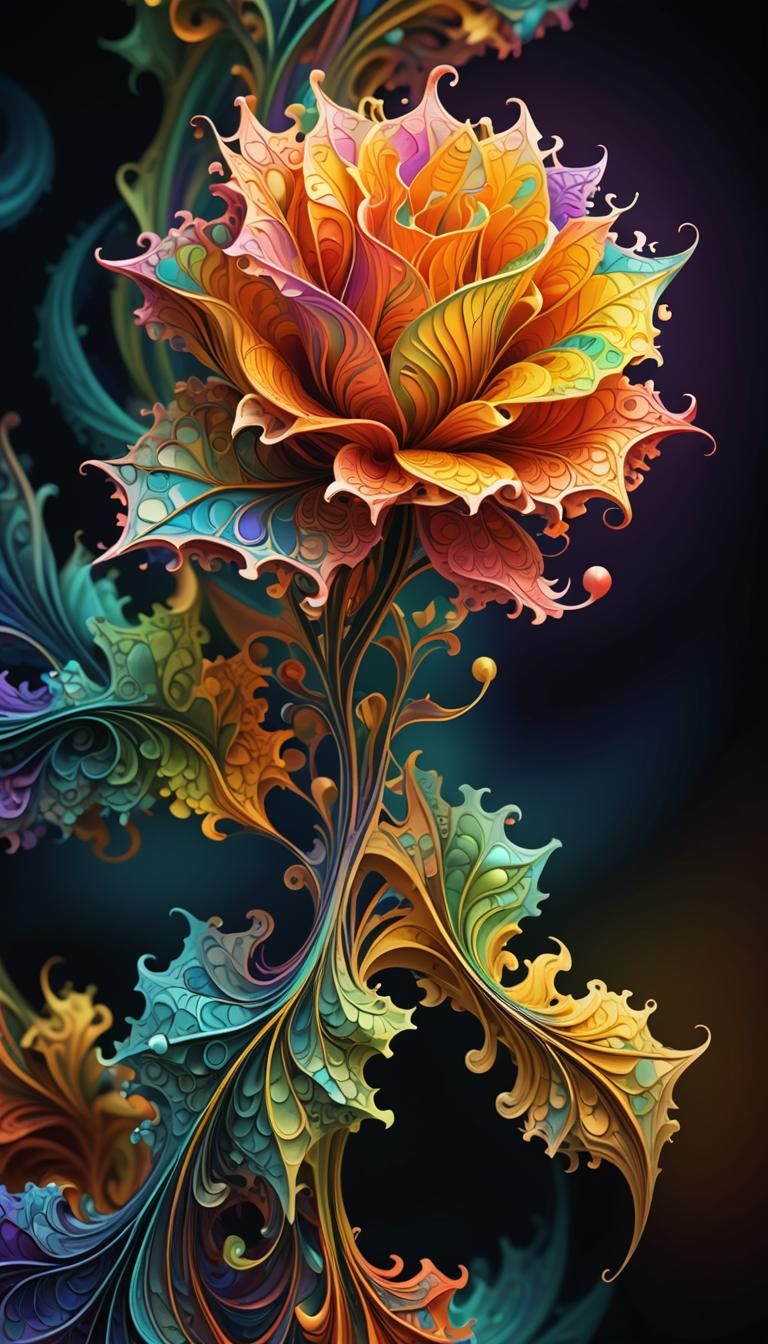 Abstract Fractal Tessellations in Vibrant Colors