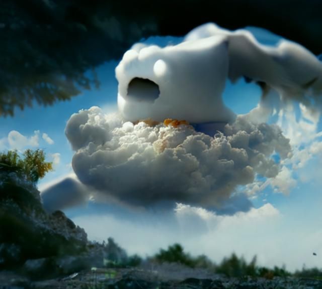 Sad Cloud Crying: Hyperrealistic Film Concept Art