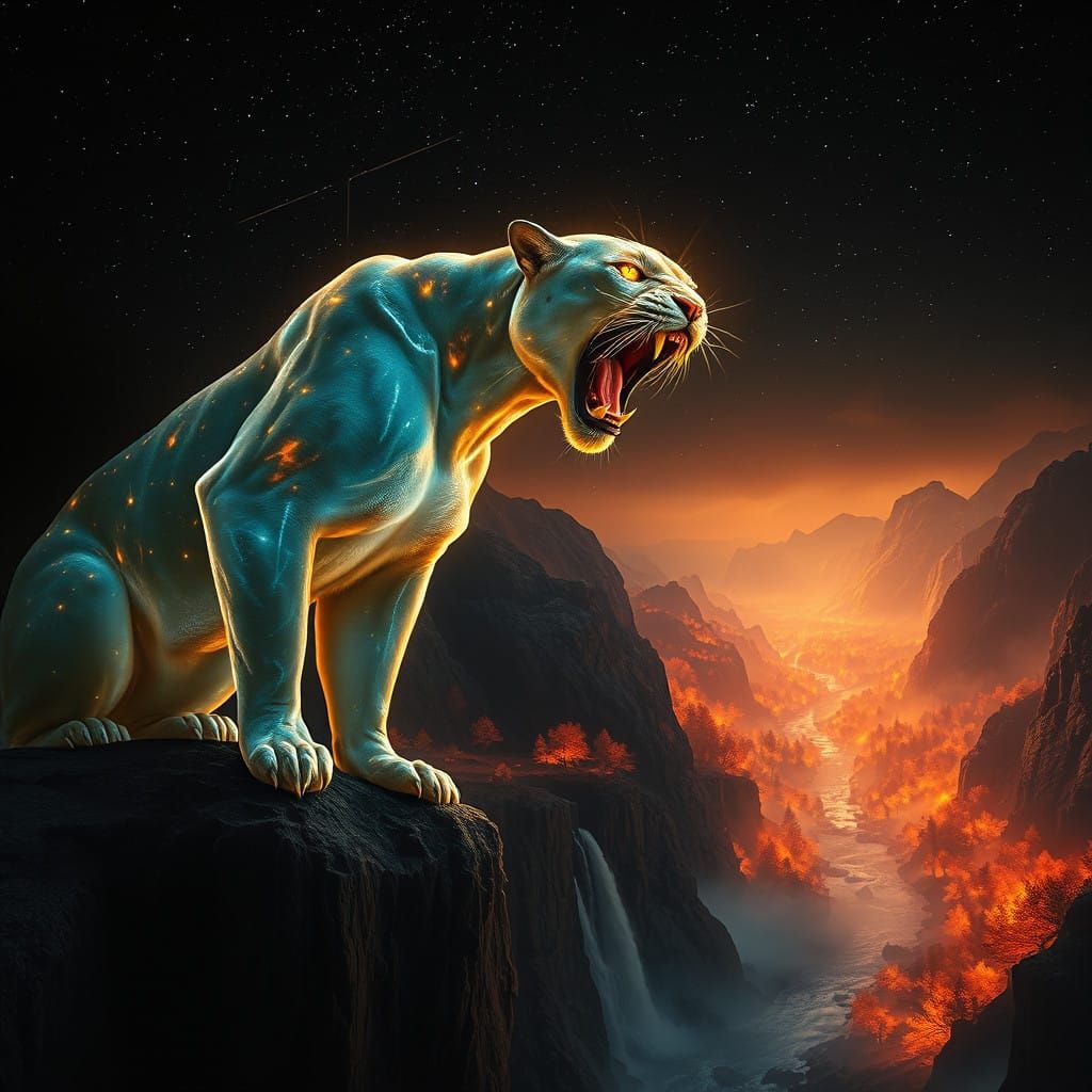 Majestic Opal Panther Illuminates Mystic Valley