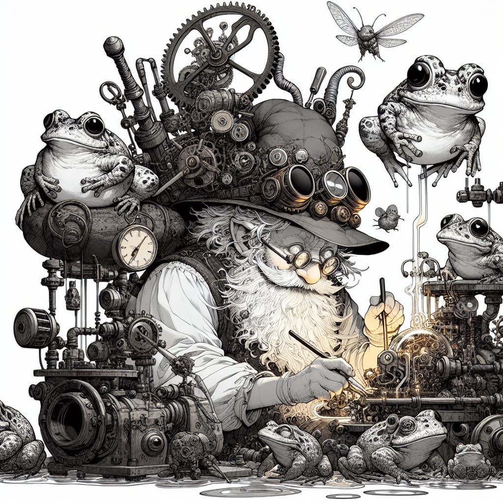 Steampunk Gnome Tinkerer Builds Fantastical Amphibious Creat...
