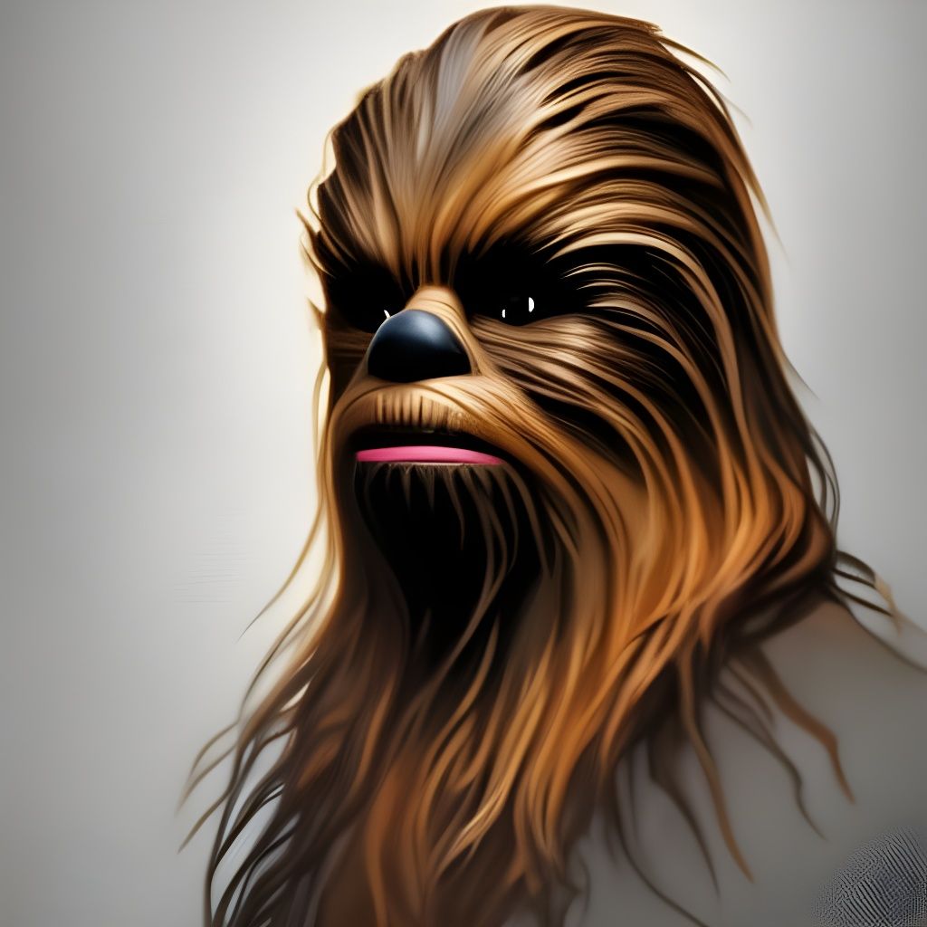 Detailed Chewbacca Portrait in an Art Nouveau Style