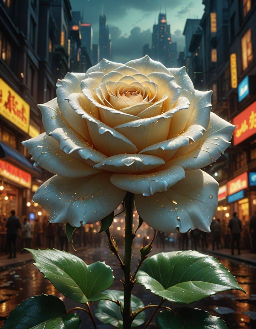 Ethereal Gold Rose in Hyper-Realistic Splendor