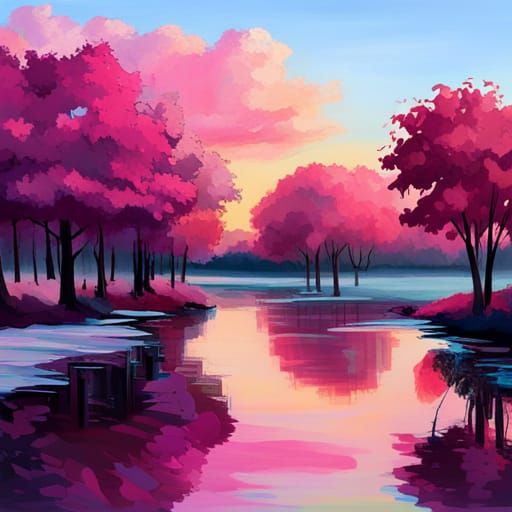 Pink Trees: An AI-Generated Architectural Vision