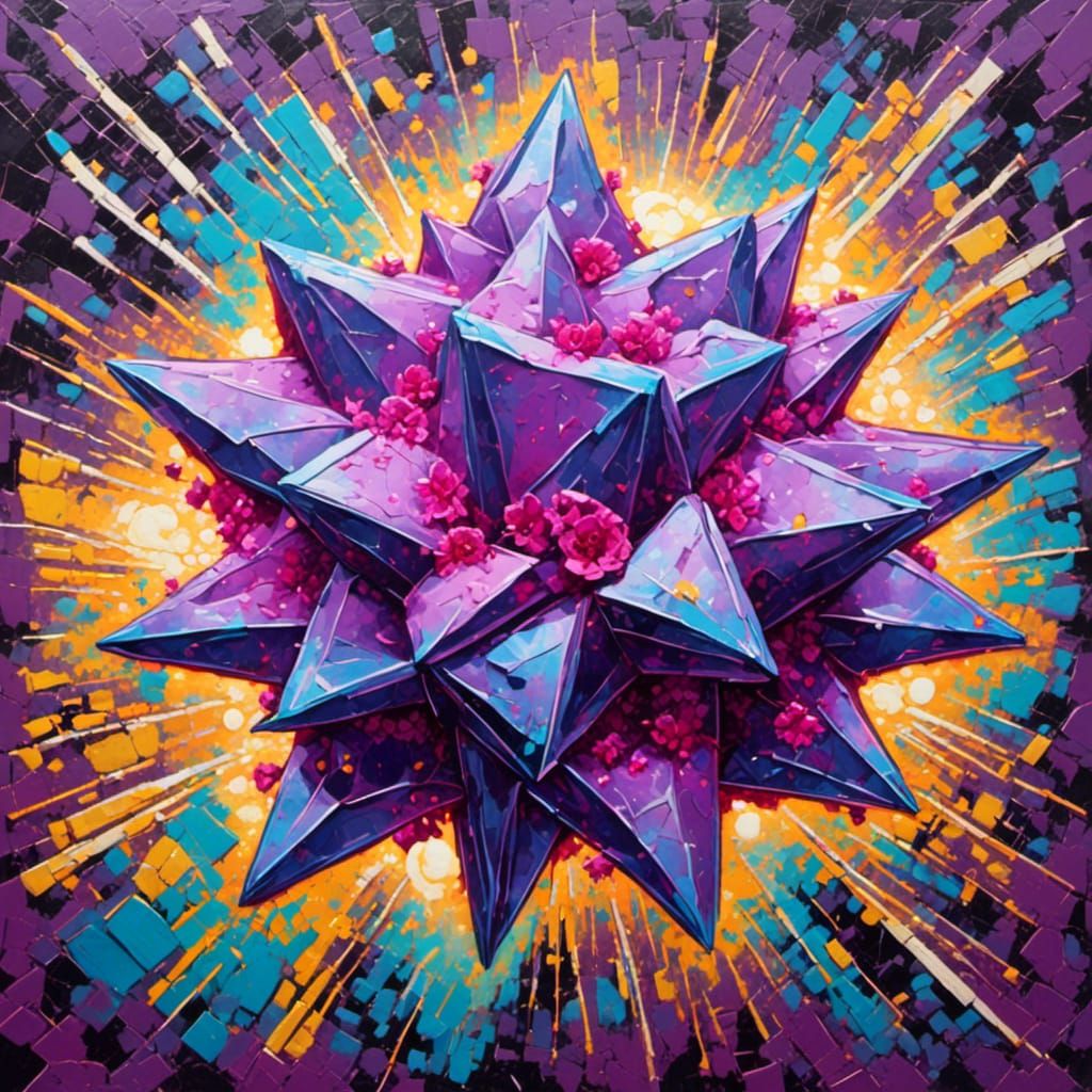 Ethereal Brutalist Building with Starlight Flowers