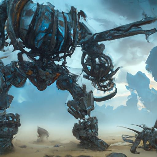Epic War Beast with Guns Digital Painting