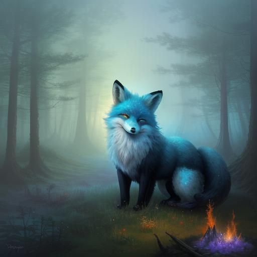 Smokey Fox in Ethereal Forest
