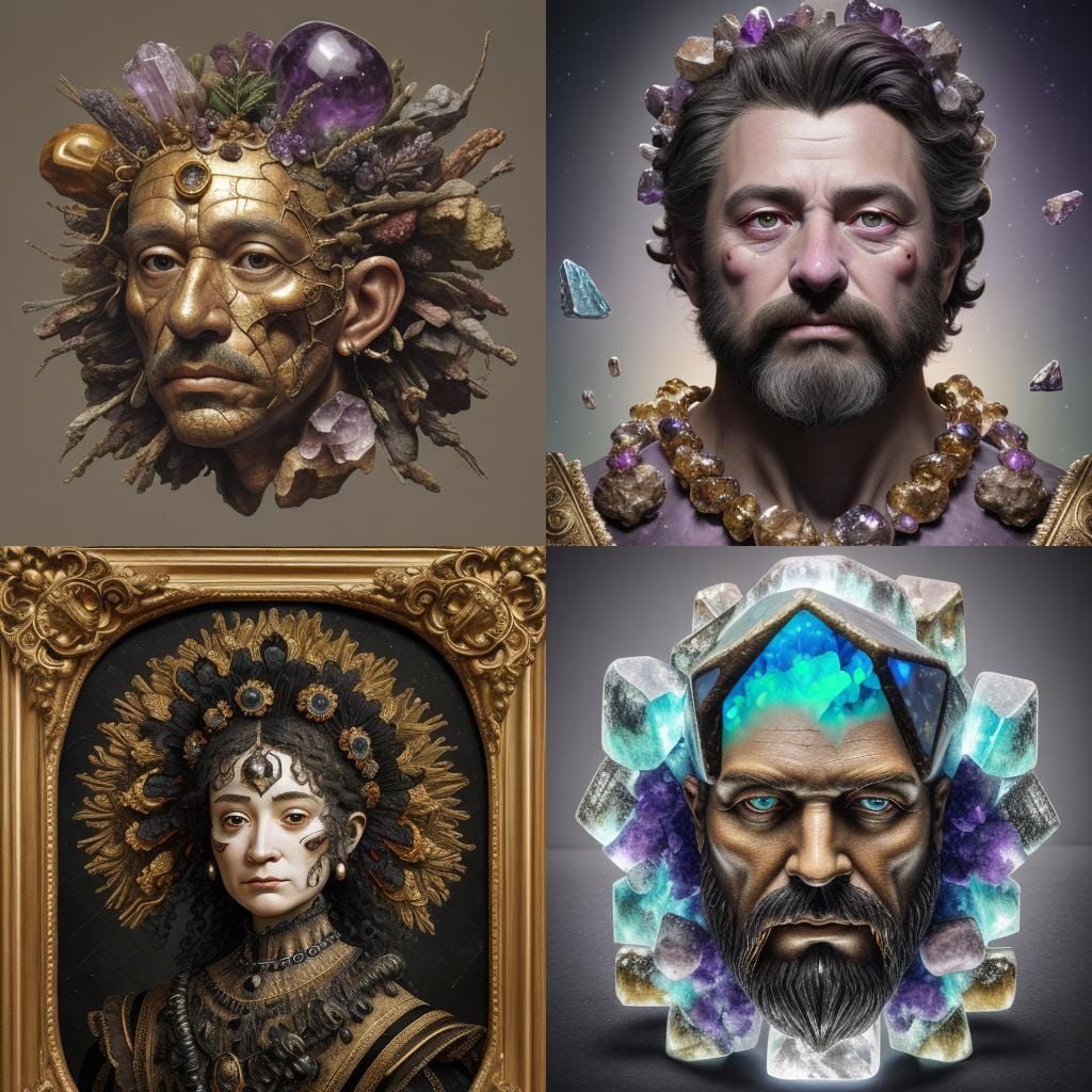 Mineral Man: A Portrait in the Style of Arcimboldo