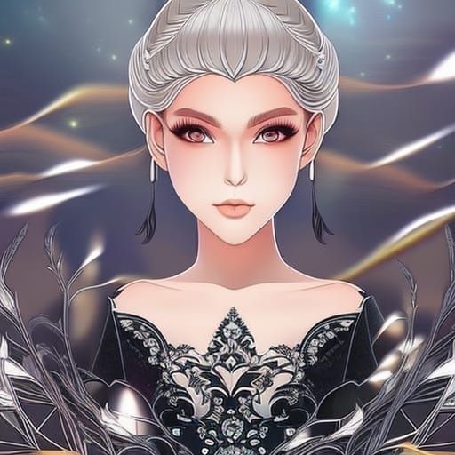 Smoky Eyeshadow Girl in Webtoonpunk Style