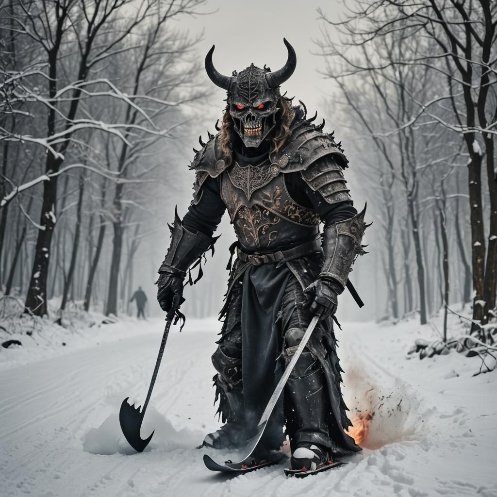 Demonic Winter Sports in Hell: A Fiery Photo