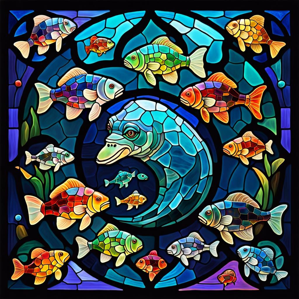 Stained Glass Evolution in Magic Surrealism Style
