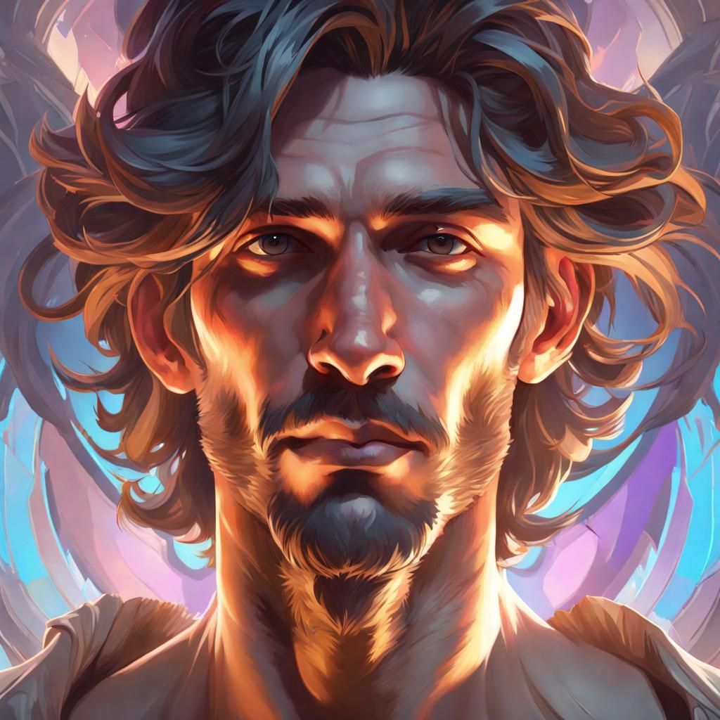 God Talks to Adam: Hyperdetailed Portrait