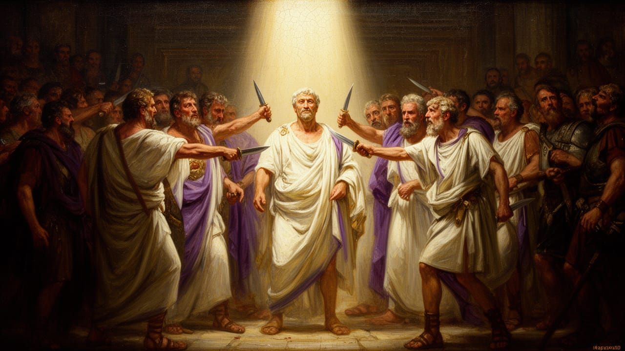 Julius Caesar Assassination Oil Painting in Senate