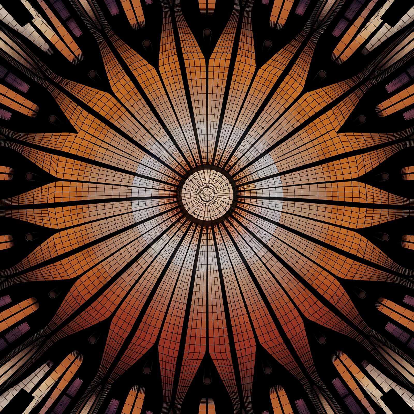 Stained Glass Masterpiece in Vibrant Kaleidoscopic Style