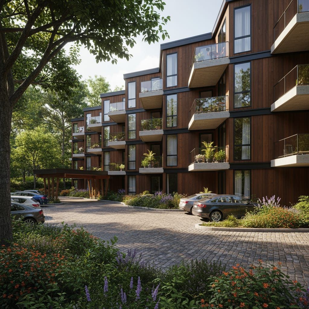 Modern Zigzag Apartment Complex with Patios