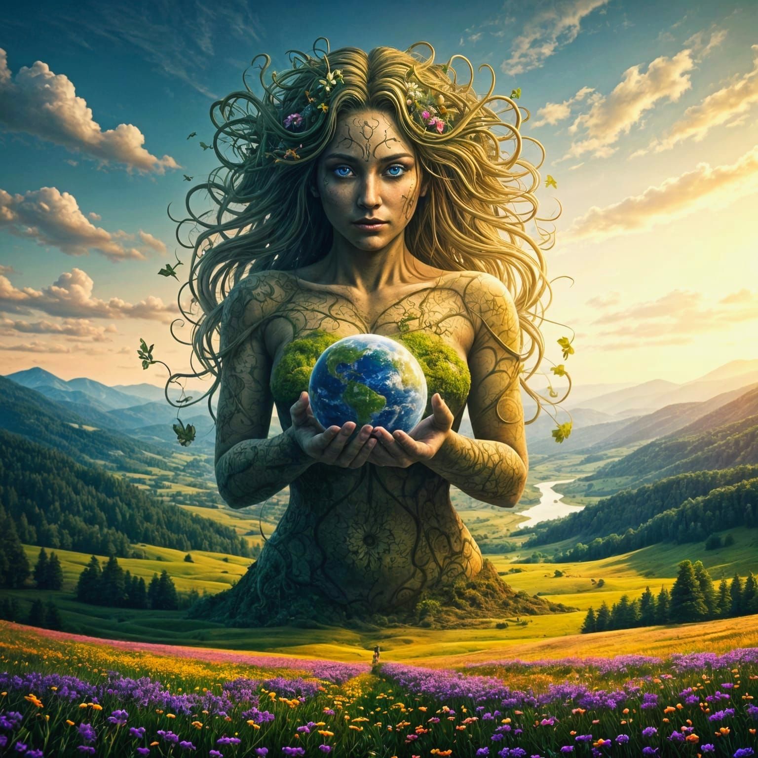 Majestic Earth Goddess watching over the landscape