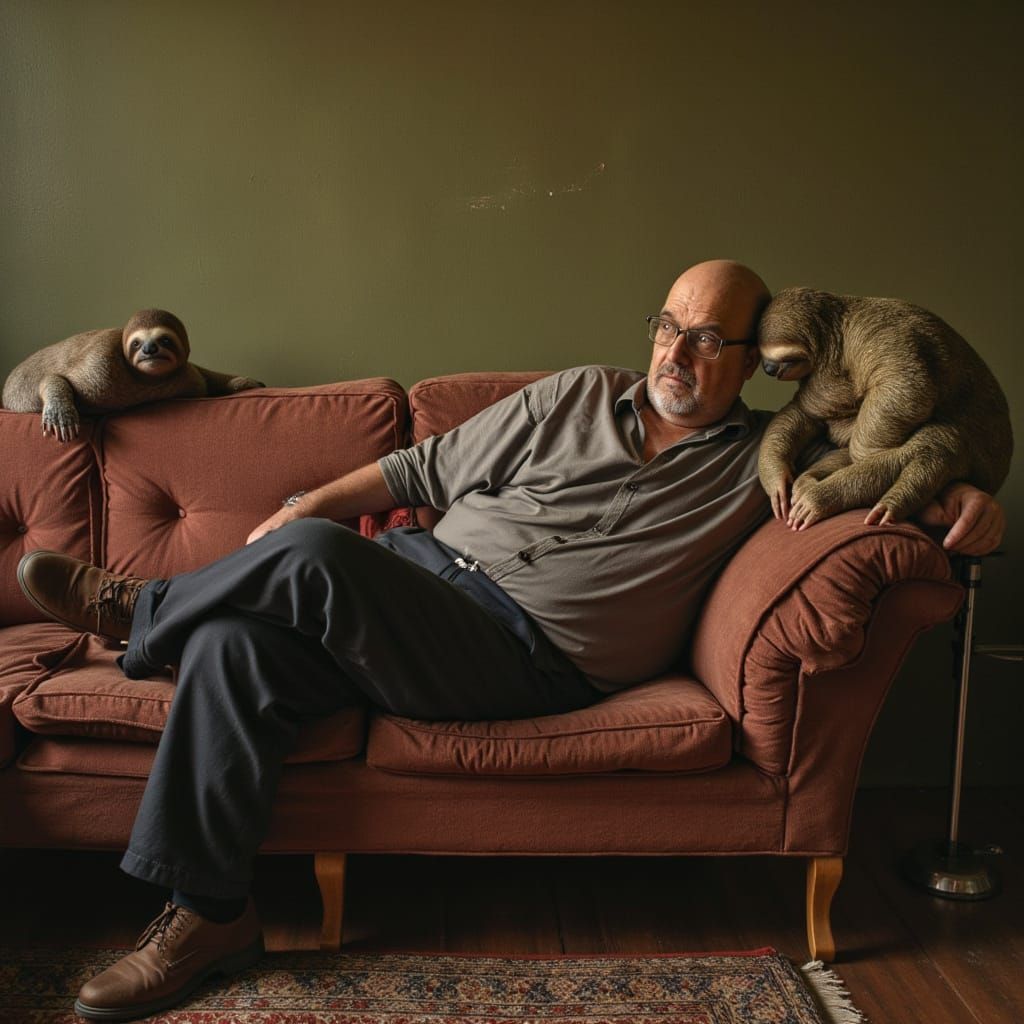 Surrealistic Sloth in Dreamlike Abandon