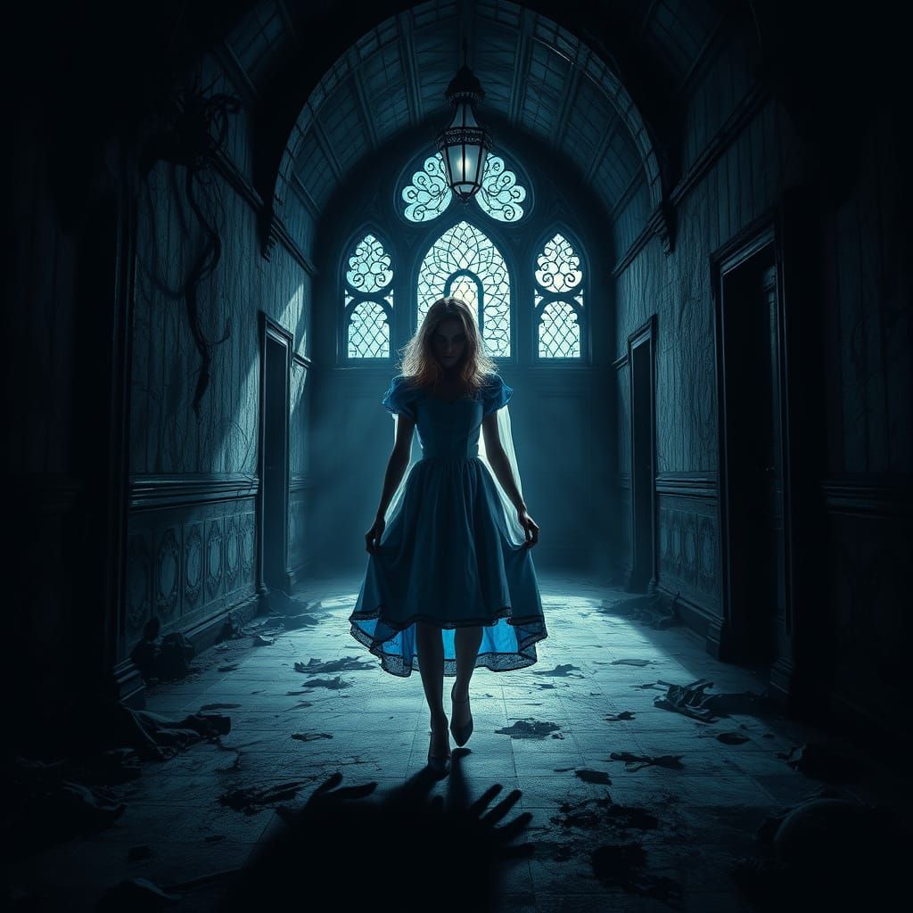 Spectral Alice in Decaying Gothic Asylum