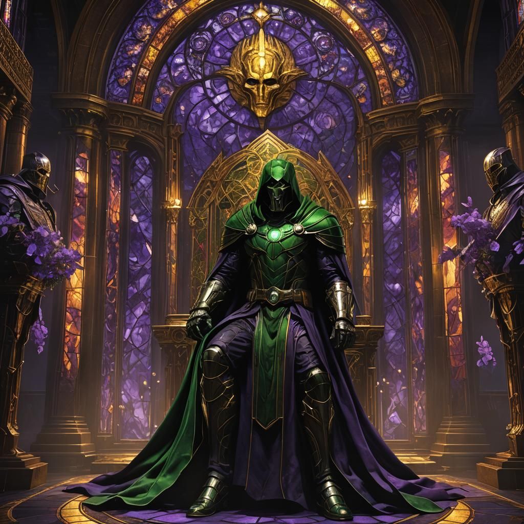 Victor Von Doom in Dark Fantasy Throne Room
