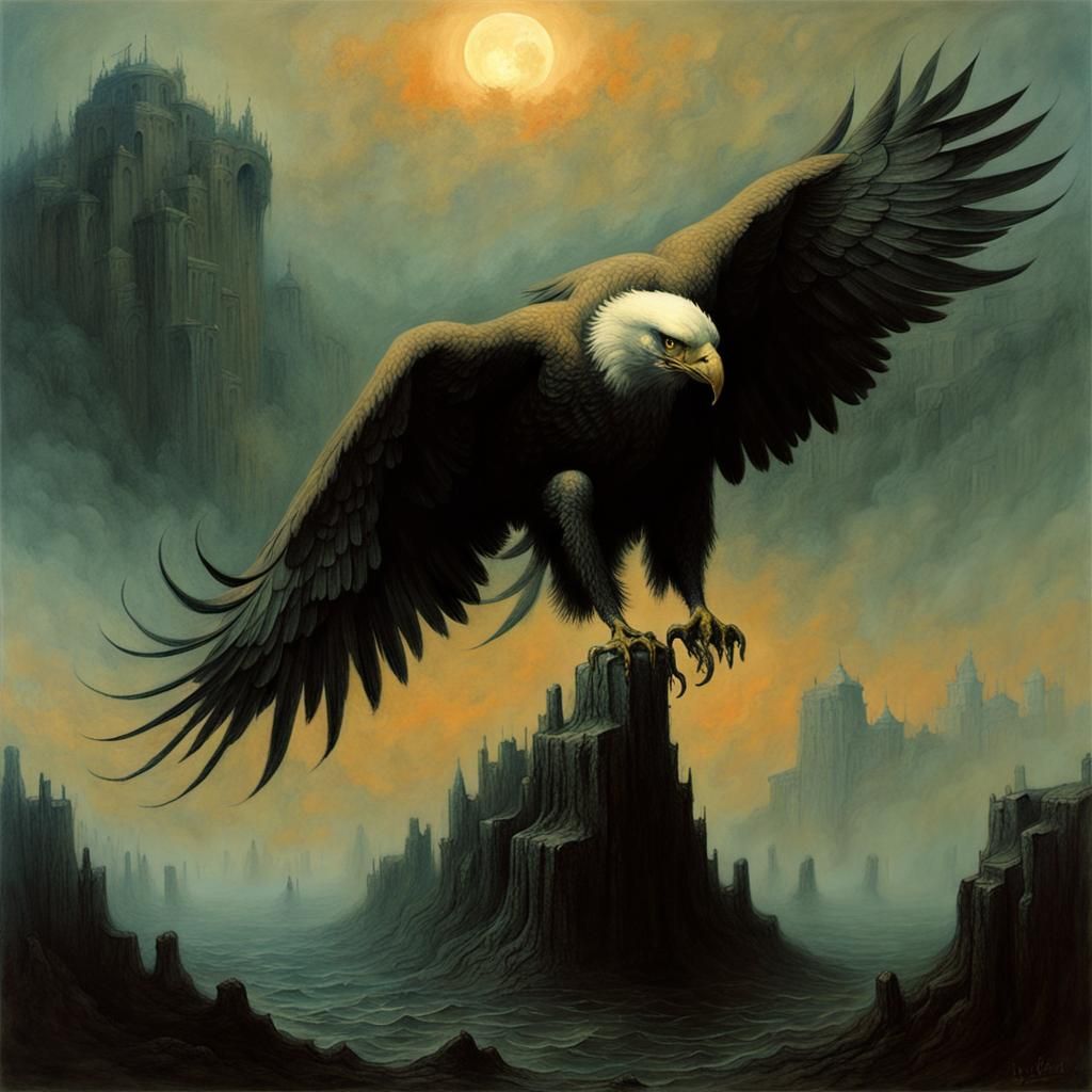 Eagle in a Dystopian Landscape
