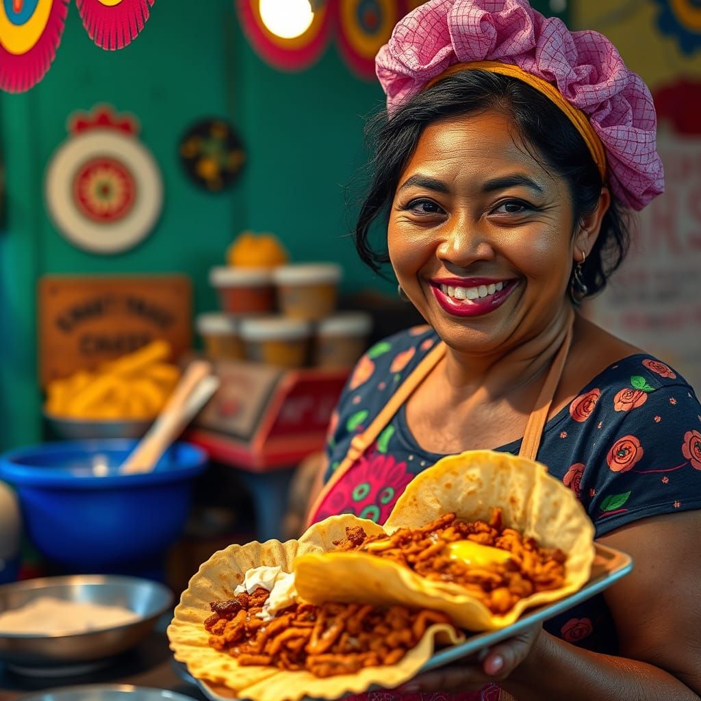 Colorful Pupusa Food Stand in El Salvador