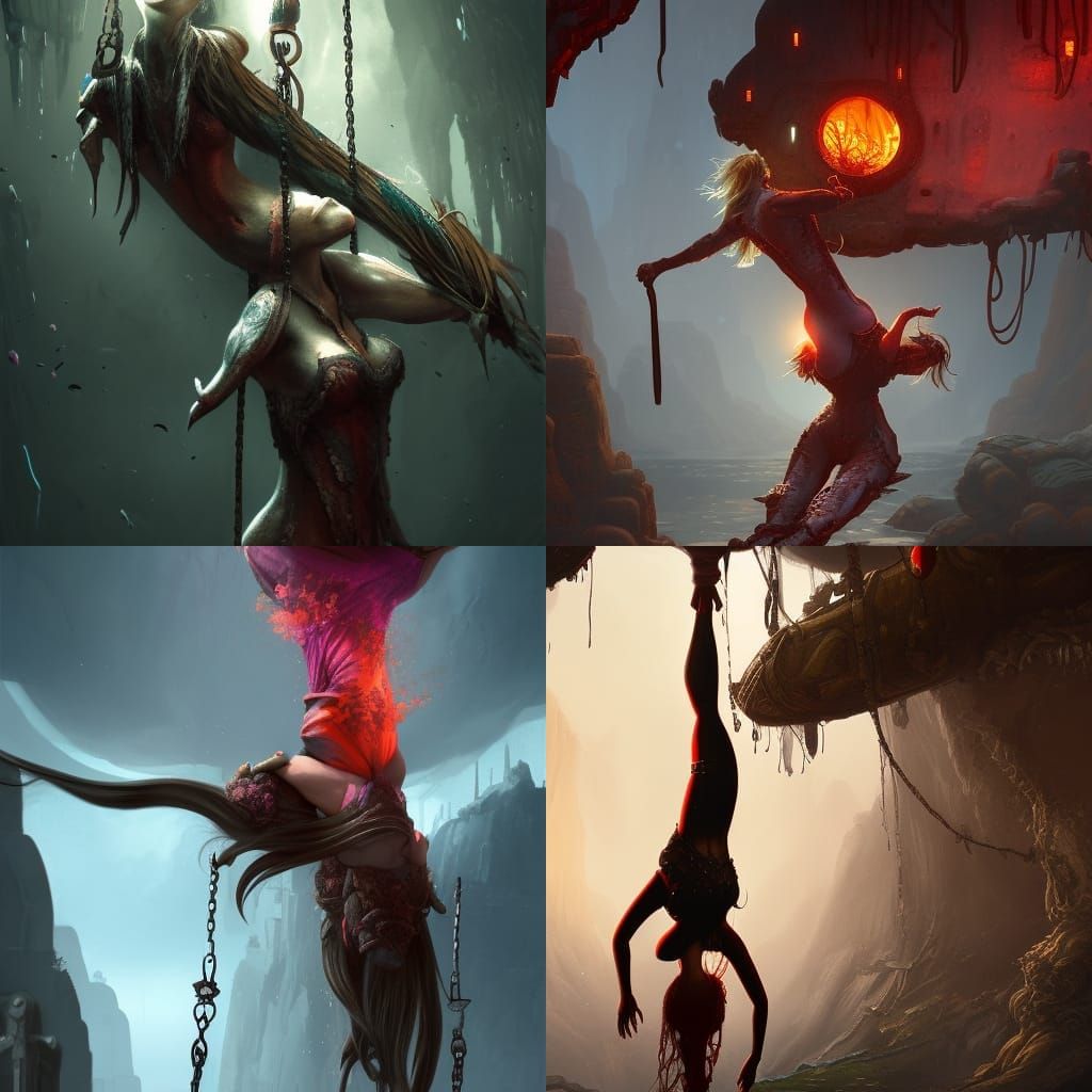 Ethereal Figure Draining, Detailed Matte Painting