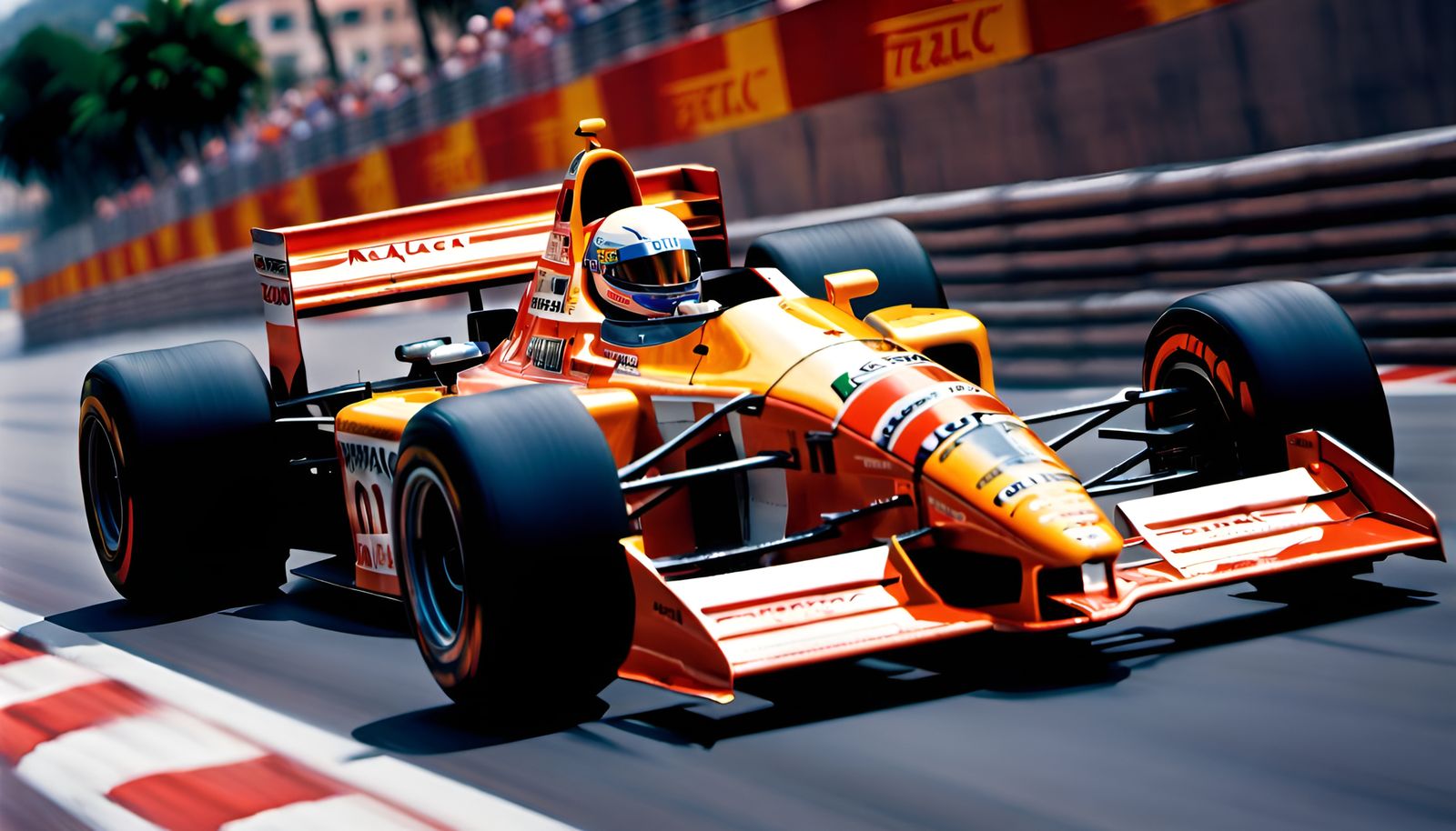 Ayrton Senna driving his 1991's Formula 1 McLaren at Monaco's Grand Prix