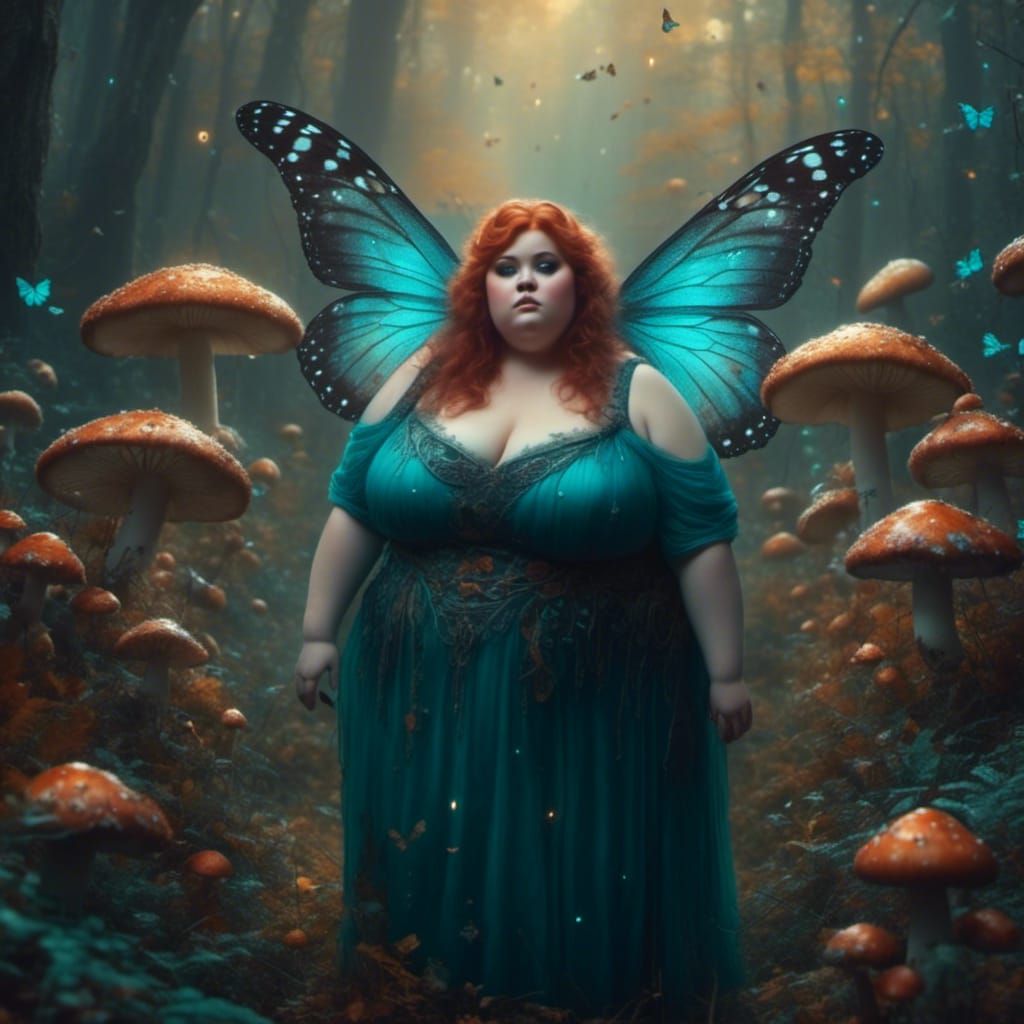Forest Fairy with Teal Wings in Hyperrealistic Style