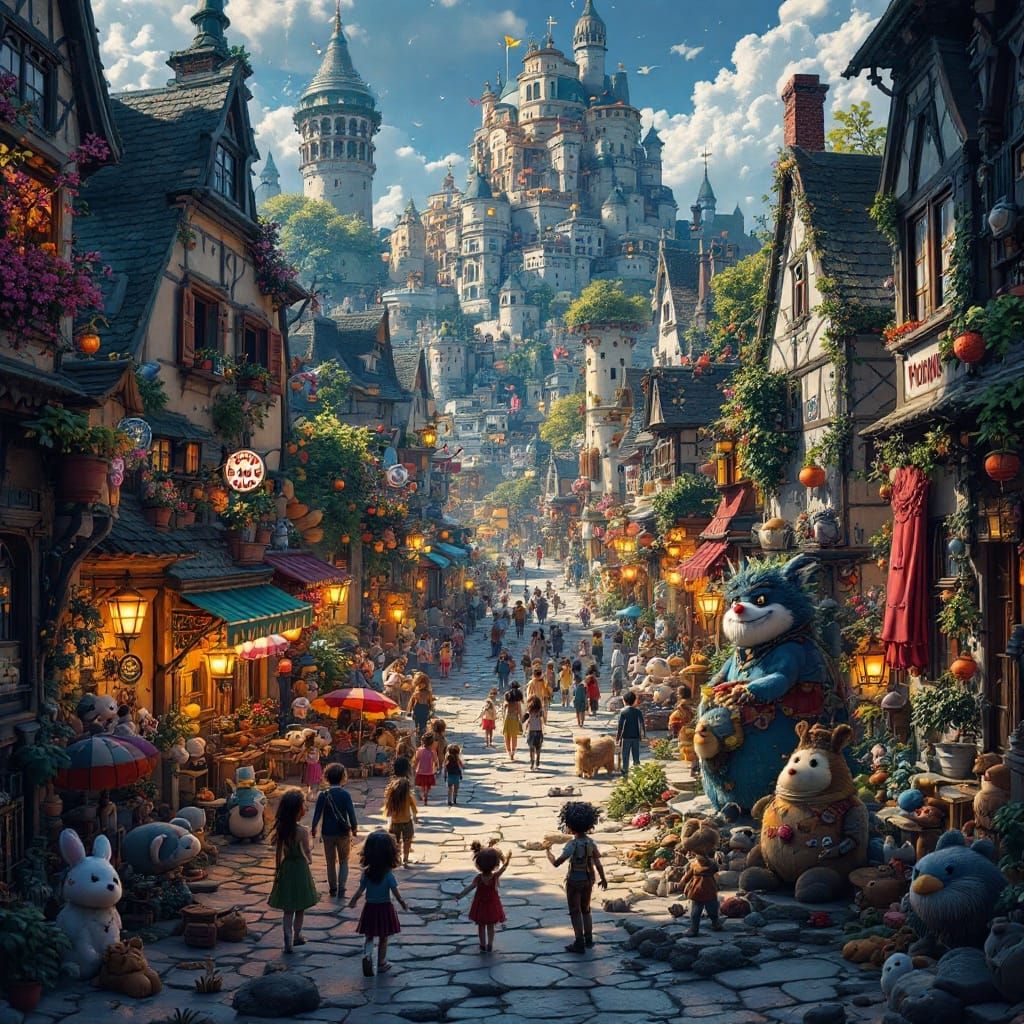 Doodle Town: A Fantastical Digital Matte Painting