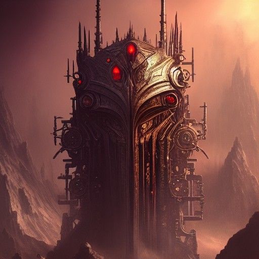 Steampunk Horror Landscape with Intricate Details