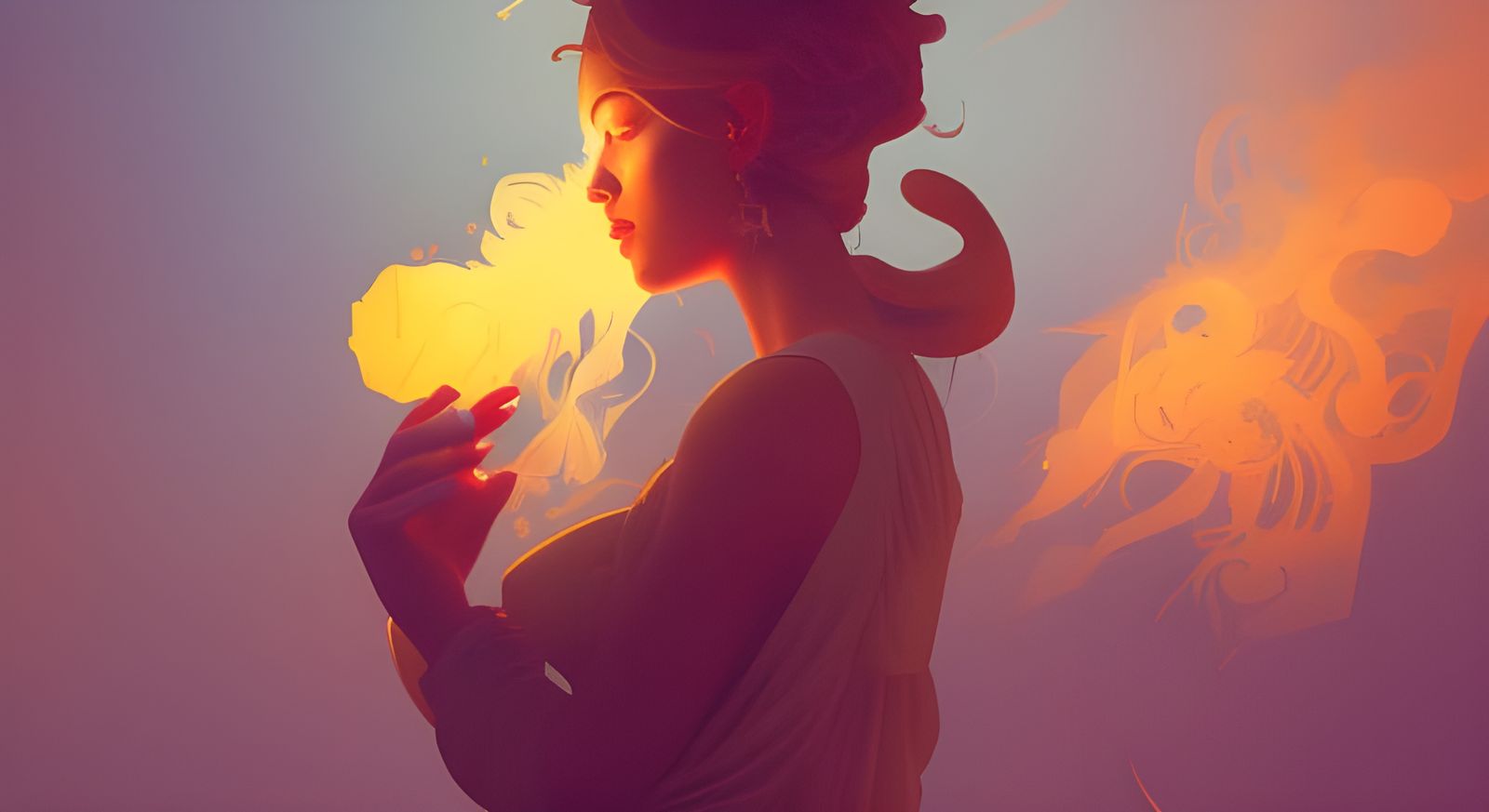 Vaping Golden Wax: Dynamic Lighting Concept Art