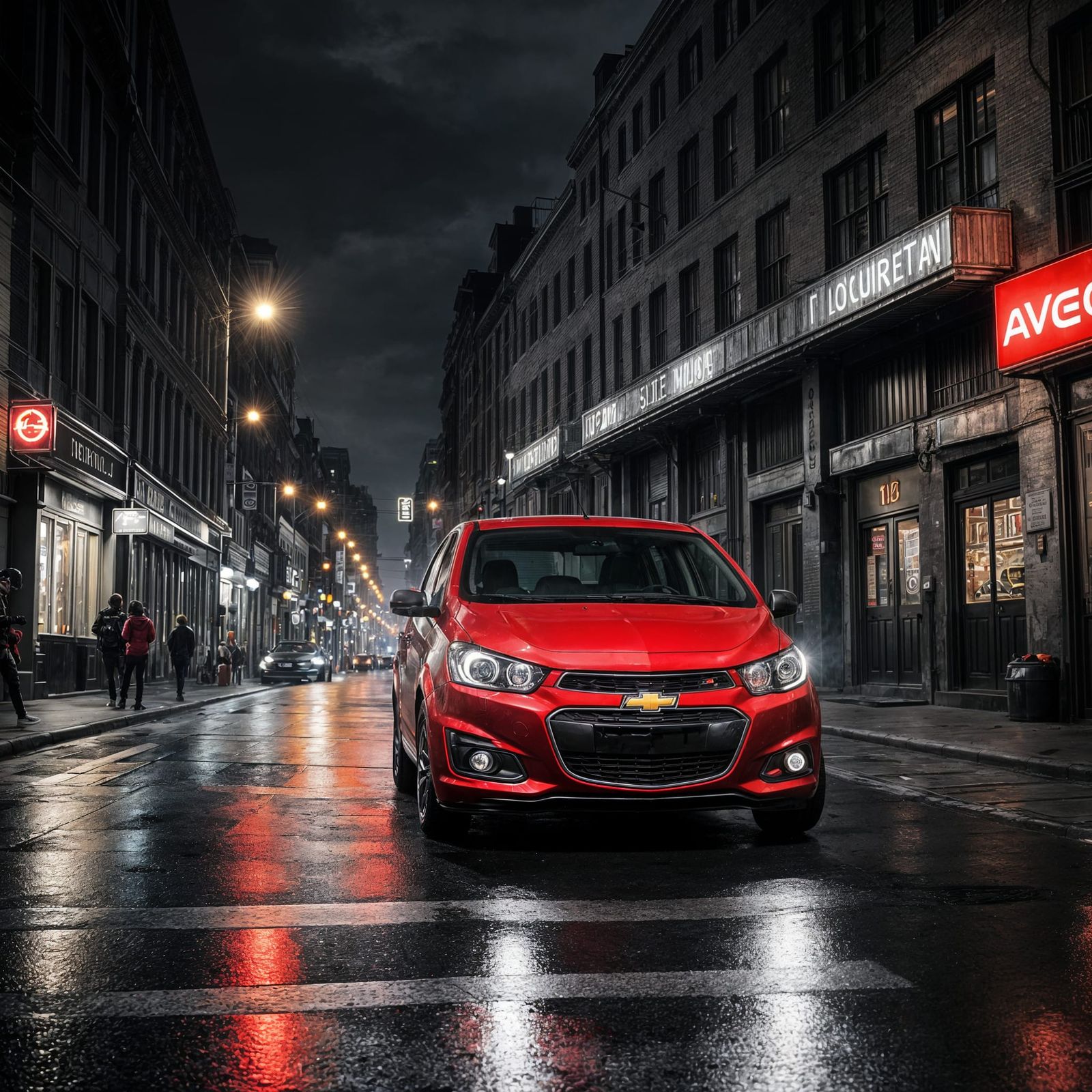 Chevrolet Aveo Races Through Metropolis in Autumn