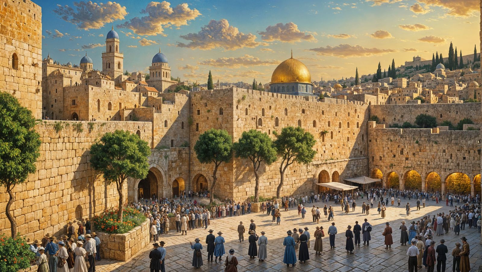 Western Wall, Jerusalem, 1900, in Impressionist Style