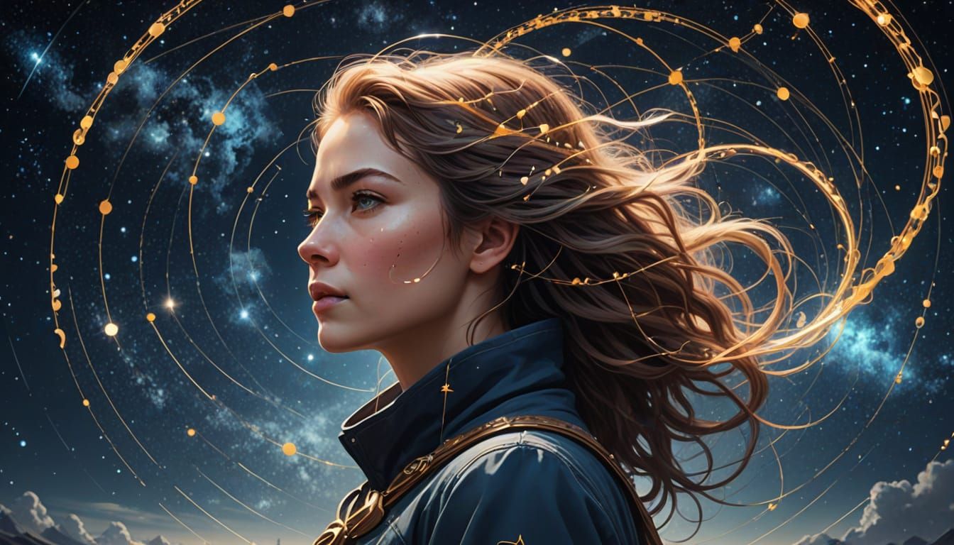 Architect of Infinity: Woman Among Constellations