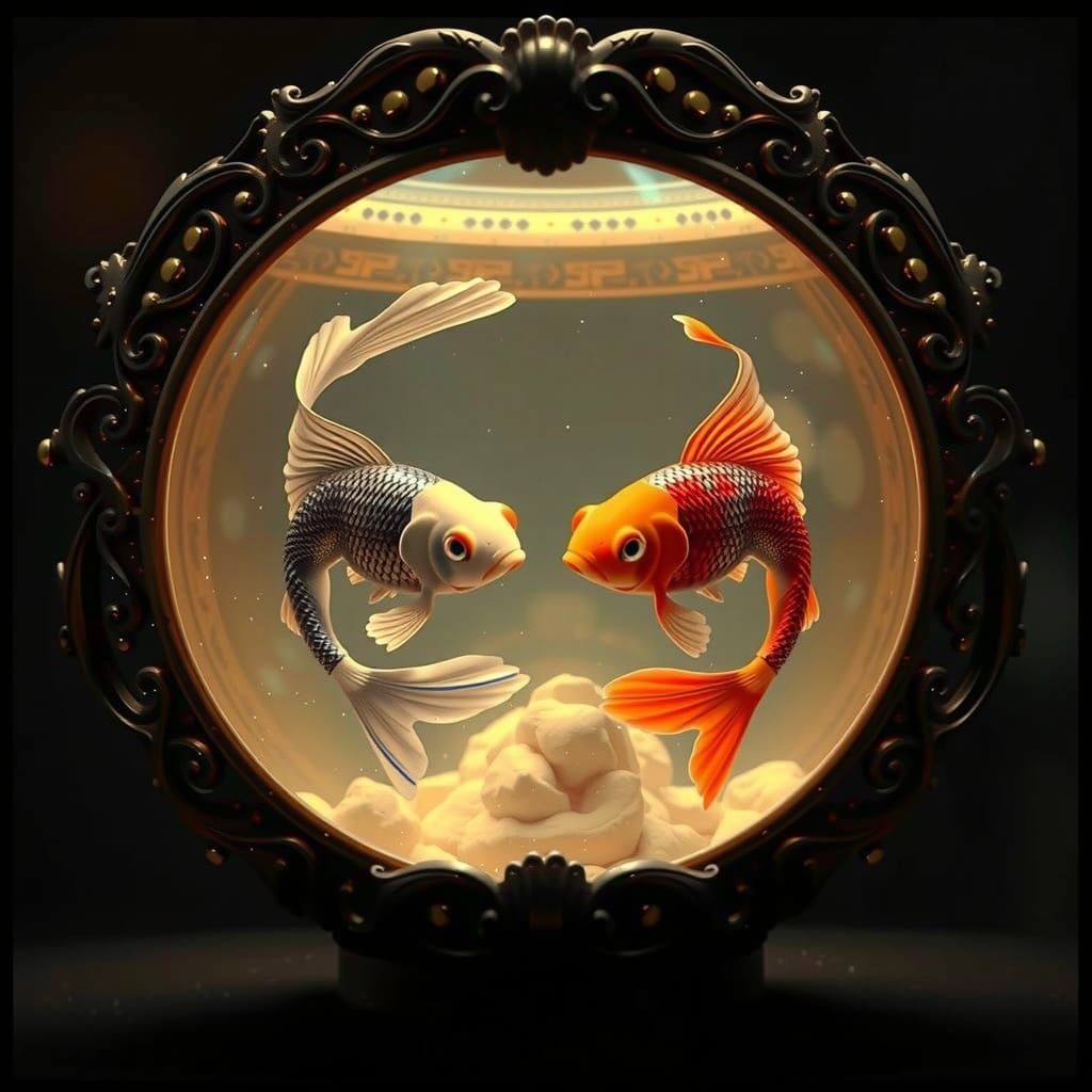 Ornate Fish Bowl in Cinematic Style