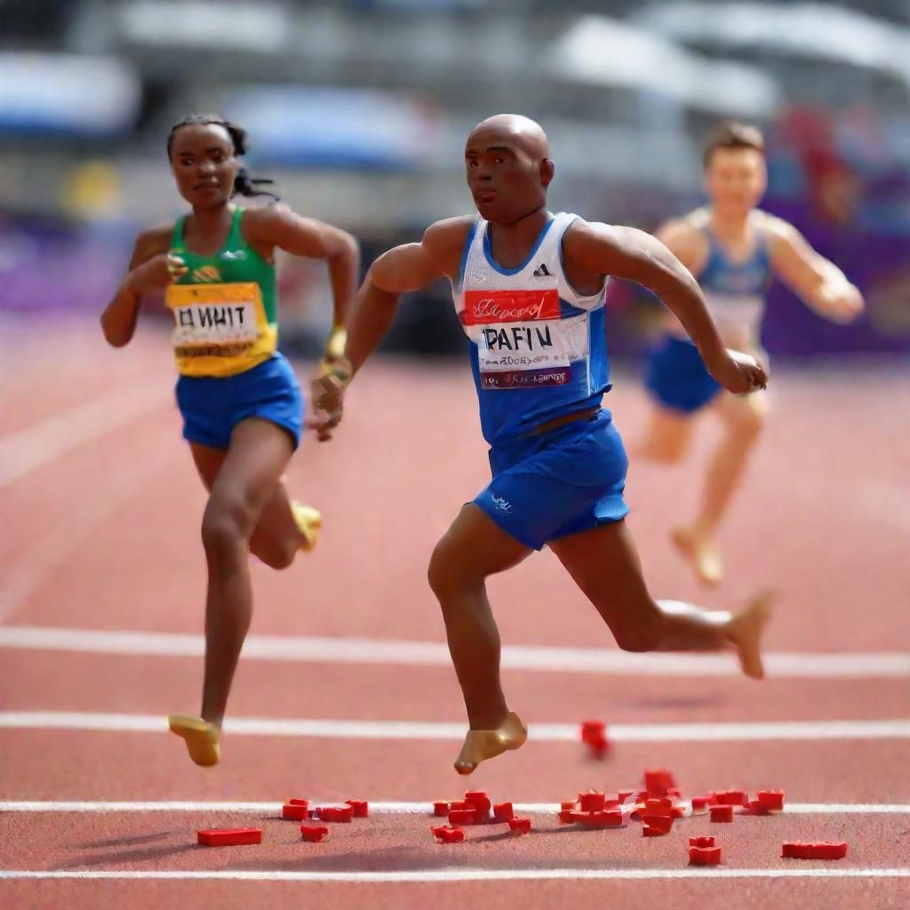 Olympic 100m Lego Hurdles (Barefoot Race)