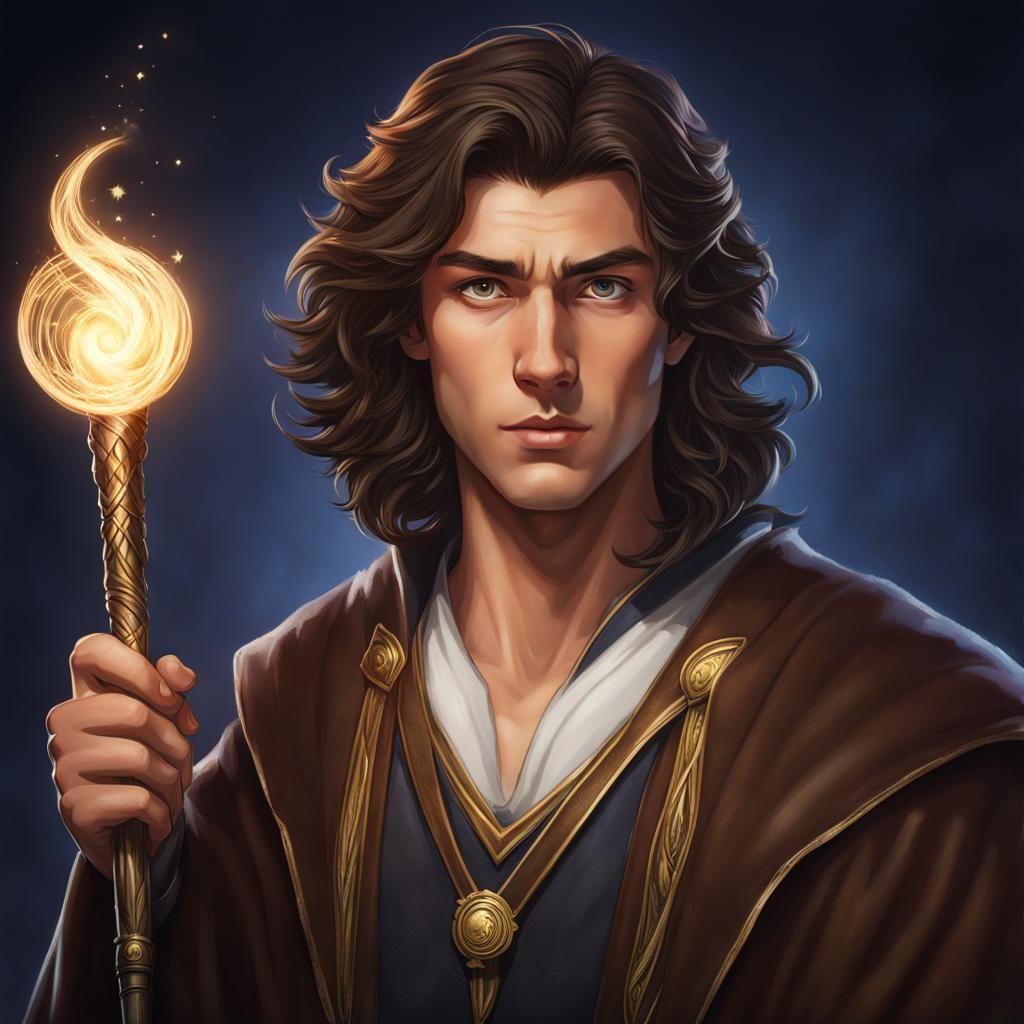 Young Wizard with White Streak