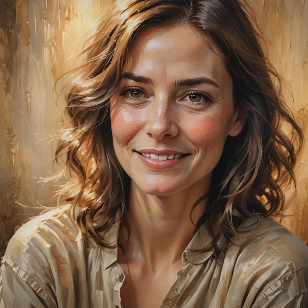 Intimate Portrait of Woman in Oil on Canvas