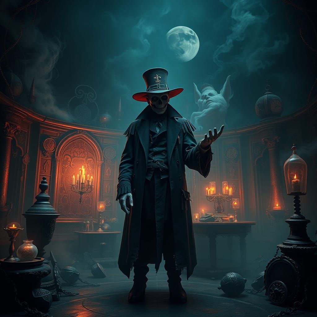 Dark Fantasy Necromancer in Gothic Elegance