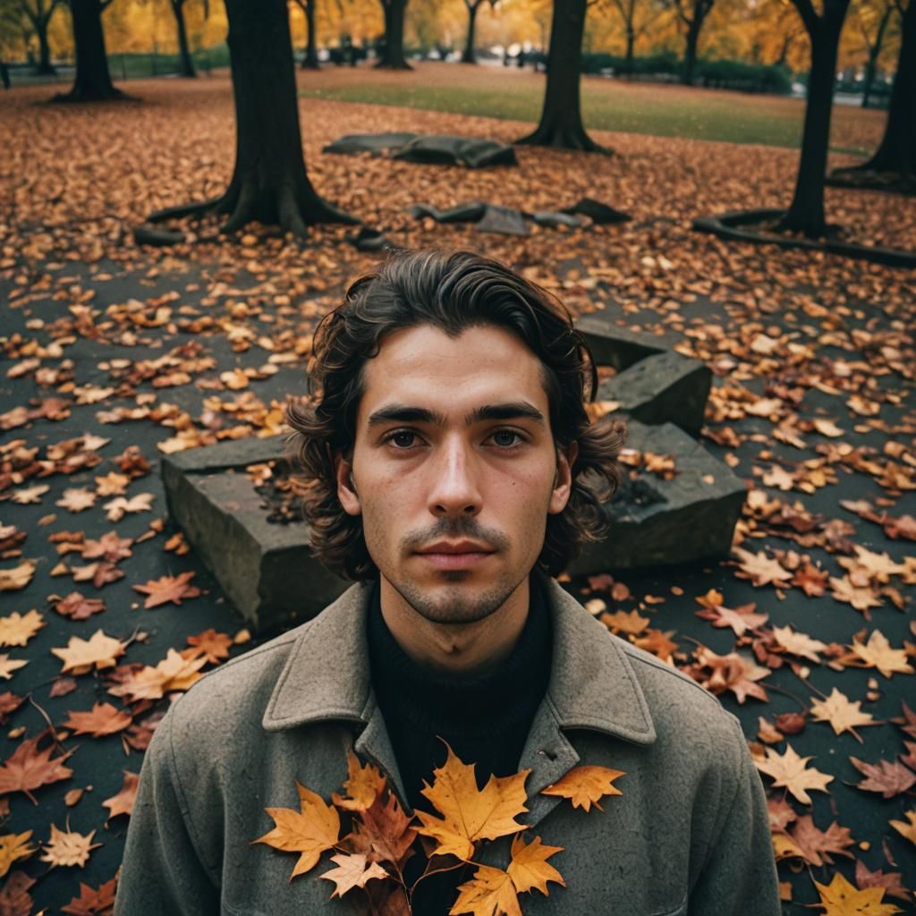 Autumn Portrait in Central Park: Vintage Film Photography