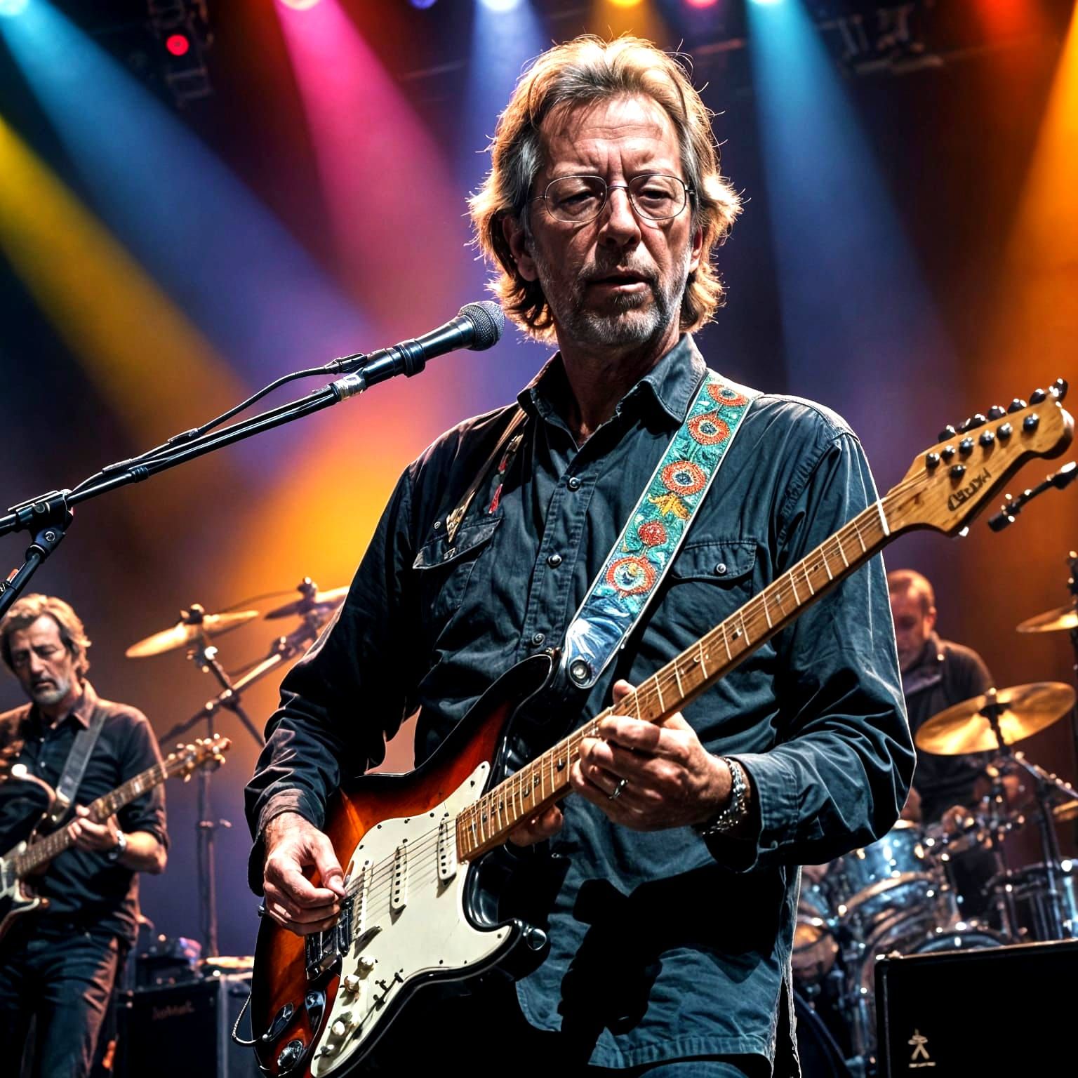 Guitarist Shredding on Stage with Stratocaster