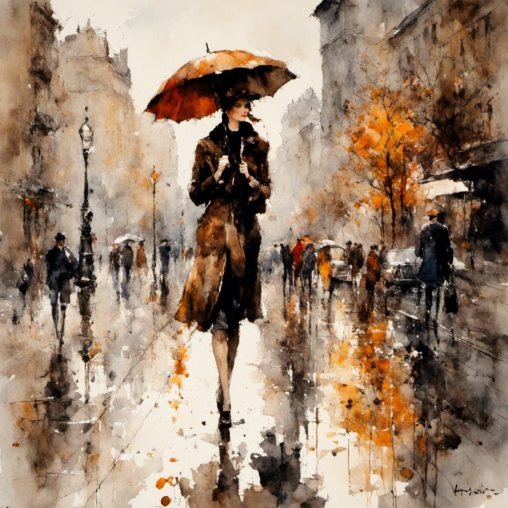 a woman with an umbrella