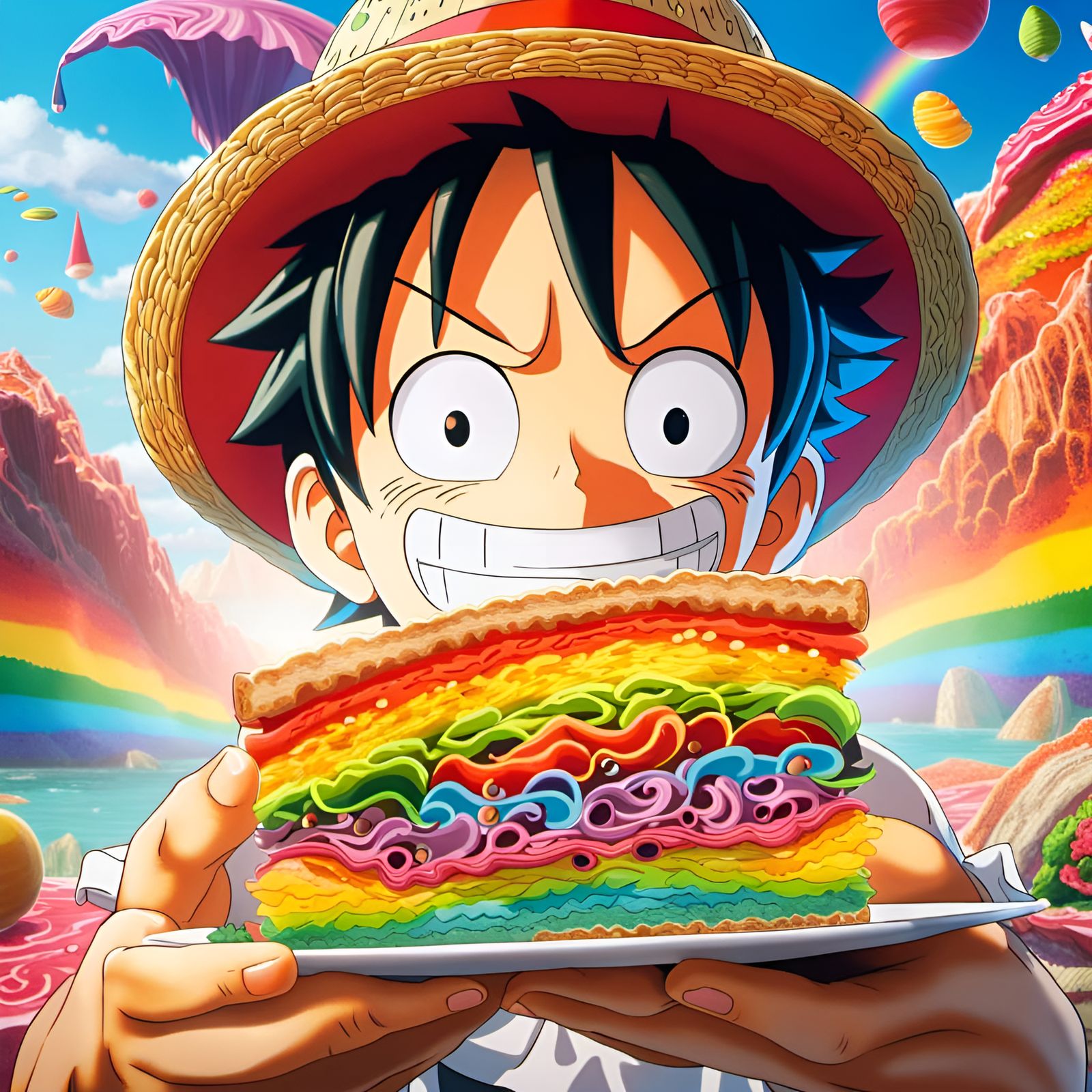 Luffy's Rainbow Moray Eel Grilled Cheese Sandwich