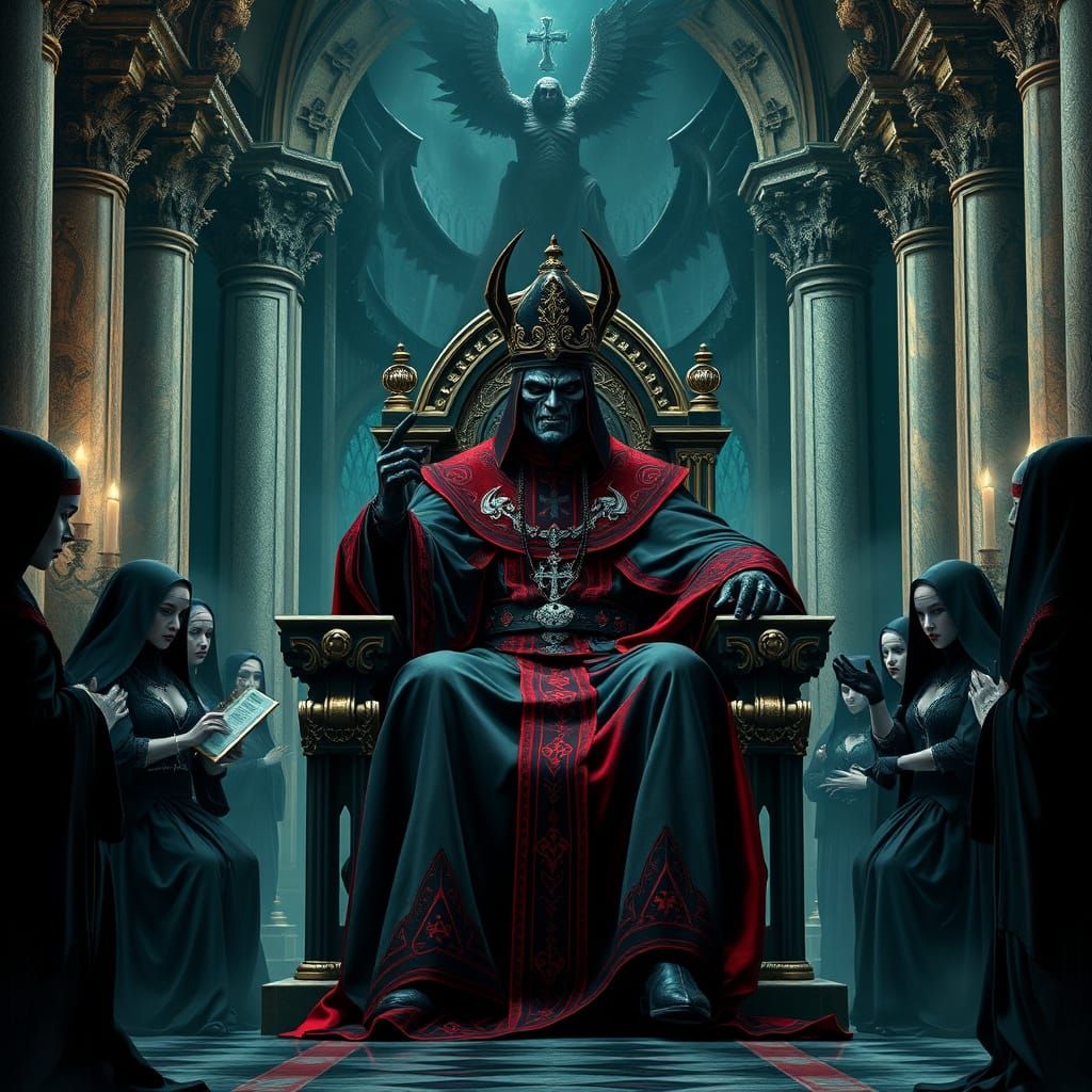 Darkseid as Pope in Biomechanical Vatican